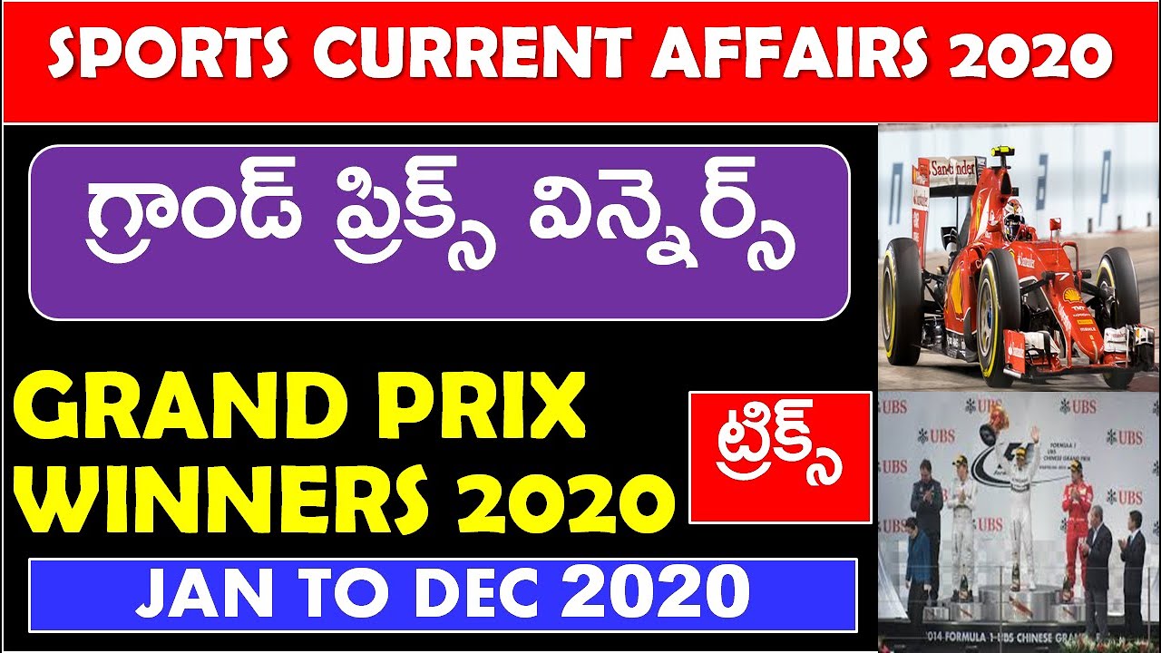 GRAND PRIX WINNERS 2020  Sports current affairs 2020  Formula one race winners | rrb ntpc | group d