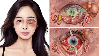 ASMR Removal Genital Warts \& Big Acne Infected Eyes | Severely Injured Animation