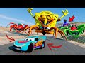 Live exciting chase lightning mcqueen vs head eater spider cars epic escape from monstrous car 20