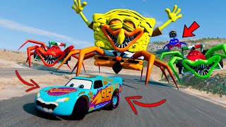 Live Exciting Chase: Lightning McQueen VS Head Eater Spider Cars! Epic Escape from Monstrous Car #20