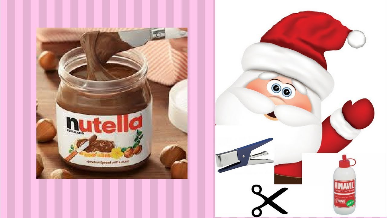 Babbo Natale 4 Nutella.Riciclo Creativo Barattoli Della Nutella A Natale Youtube