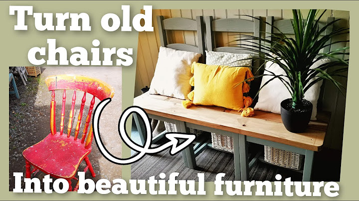 Repurposed old unloved chairs into an entryway bench, garden stools, a garden chaise, & a planter.