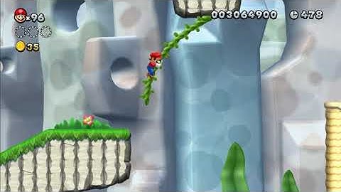 NSMBU Custom Level - Swinging Vines & Falling Signs