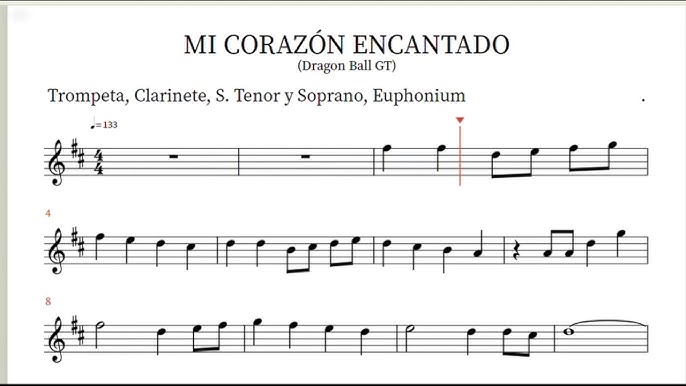 Dragon Ball GT - Mi corazon encantado Sheet music for Piano, Flute, Crash,  Violin & more instruments (Mixed Ensemble)