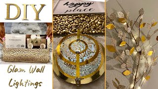 GOLD WALL LIGHTING DESIGNS USING TABLE MATS!!! DIY LIGHTING