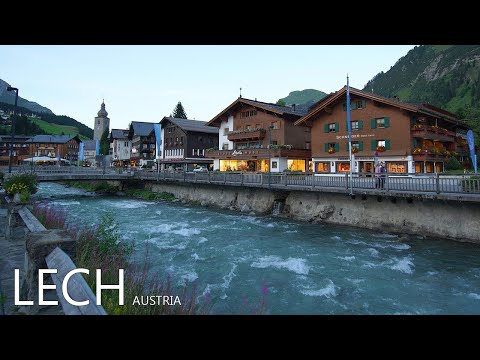 LECH AUSTRIA 🇦🇹 - A Beautiful Evening Walk With Luxury Hotels For The Rich And Famous 8K