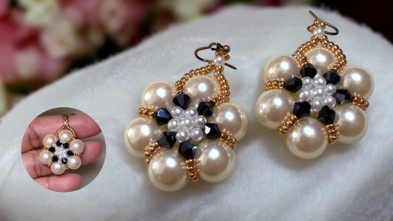 (TUTORIAL)  How to Make Pearl Beaded Earrings, Beads DIY