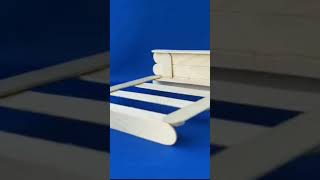 Easy Arts And Crafts Popsicle Sticks Bed For Dolls Up To 6 Nches
