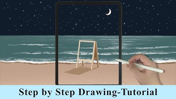Capture the Beauty of the Ocean Night iPad Procreate Drawing - Step by Step Drawing Tutorial