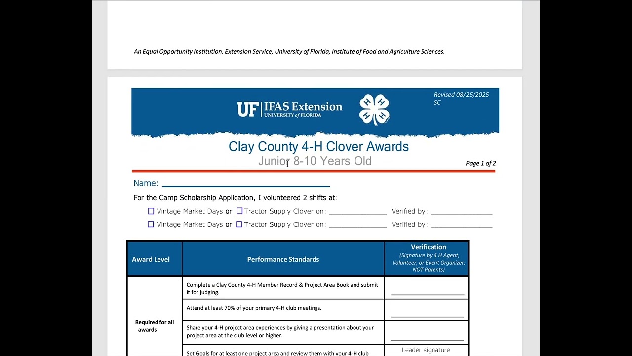 Tips and Tricks From a Club Leader:  2025-2026 4 H Camp Scholarship and Clover Award Application