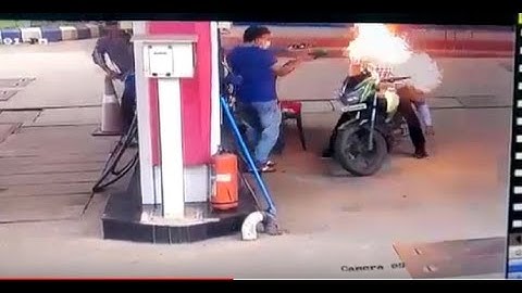 Malappuram petrol bunk - bike fire accident CCTV