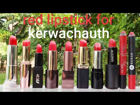 10 RED lipstick lip swatches for kerwachauth FESTIVAL | BRIDAL RED bullet lipstick | RARA |