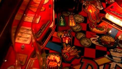 Williams DINER pinball machine: boot up and attract mode