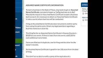 How to File an Assumed Name (DBA) in Nueces County, Texas