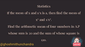 Statistics- If the mean of x and 1/x is a,then mean of x² and 1/x²