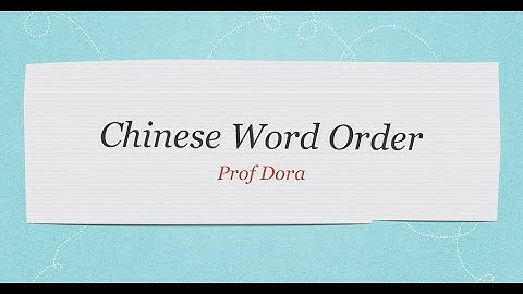 Chinese word order ｜Learn Chinese with Dora