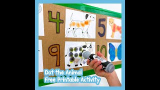 Dot the Animal Activity for Toddlers and Preschoolers!