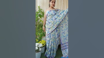 Natural Vegetable Dye Bagru Hand Block Print Cotton Mulmul Saree #blockart #bagruprint #blockprint