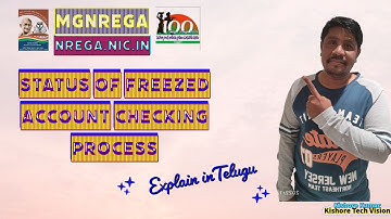 #mgnrega #egs #Status of Freeze Account Details #kishoretechvision