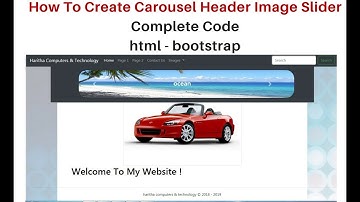 how to add image slider header carousel complete code bootstrap 4.1.0