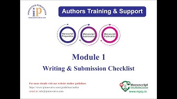Module 1: Writing & Submission Checklist