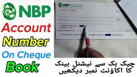 National Bank Account Number On Cheque Book