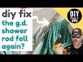 🍒 Shower Curtain Rod Fell...AGAIN??➔ Here&#39;s What to Do + How to Fix It!