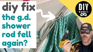 🍒 Shower Curtain Rod Fell...AGAIN??➔ Here's What to Do + How to Fix It!