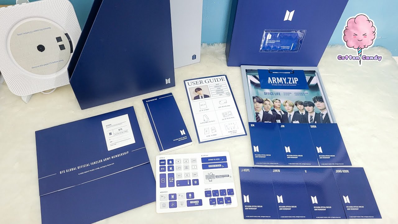 Unboxing 8th BTS 방탄소년단 Global Official Fanclub ARMY Membership Kit - ARMY ZIP 2021