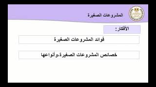 لغة عربية 3ع المشروعات الصغيرة