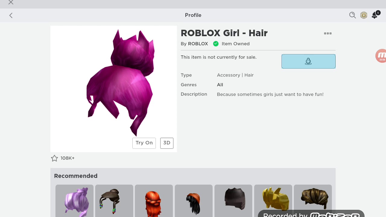 All Free Hair In Roblox