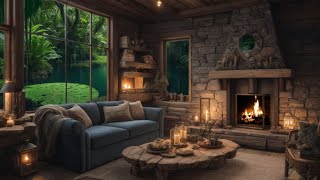 Lakeside Haven: Cozy Cabin Retreat with Fireplace and Gentle Rain for Sleeping