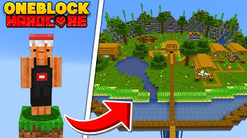 I Survived 50 hours on ONE BLOCK SKYBLOCK in Minecraft Hardcore!