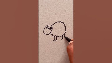 Easy sheep drawing for kids - 2 min drawing #drawing #asmr #reels #simple #sketch #doodleart