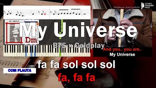 My Universe BTS x Coldplay Notas Flauta Cifra Guitarra Piano Letra Educação Musical José Galvão CF