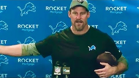 Detroit Lions Coach Dan Campbell emotional postgame press conference after first win. Tribute Oxford
