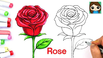 How to Draw a Rose 🌹