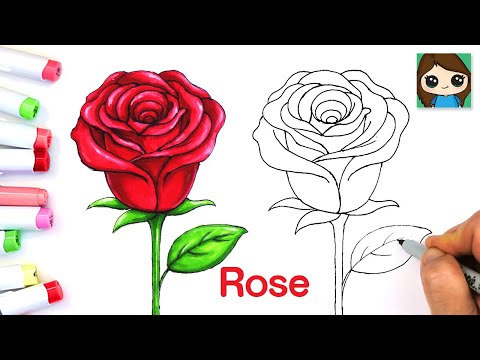 How to Draw a Rose for Beginners Step by Step - Art by Ro