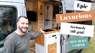 Amazing fully offgrid, luxury, bespoke camper van tour. Is this the best solo selfbuild of 2023?