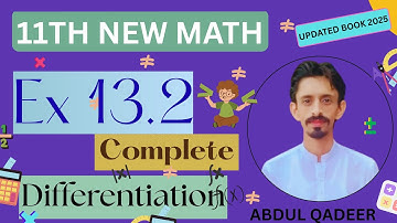 1st Year Math | Chapter 13 Differentiation | Exercise 13.2 Complete 11 math 