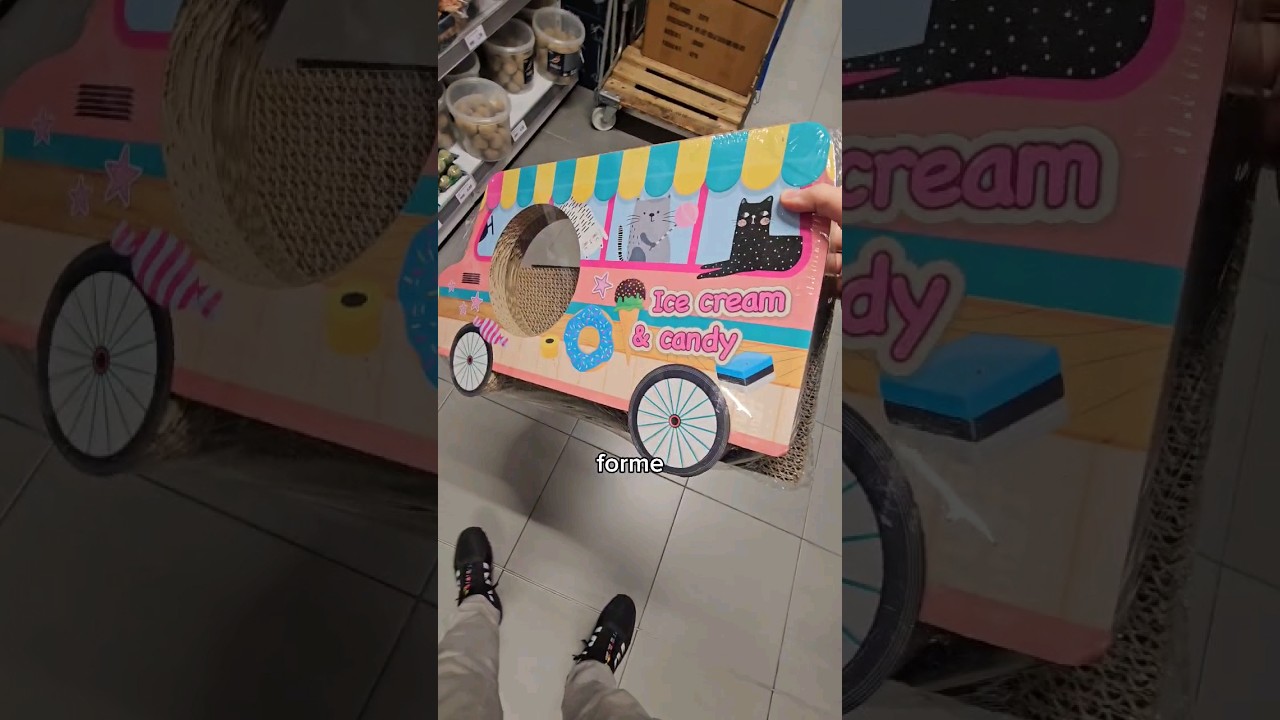 Je teste ce grattoir pour chats 🐱en forme de camion a glaces avec