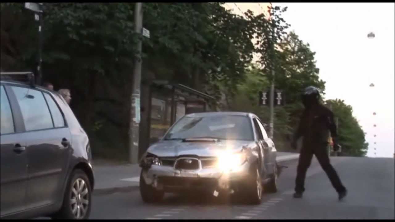 Ghost Rider 2012 Crash with Subaru in the city YouTube