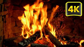 Relaxing Night with Cozy Fireplace Burning & Crackling Fire Sounds (3 Hours No Music)🔥 Fireplace 4K