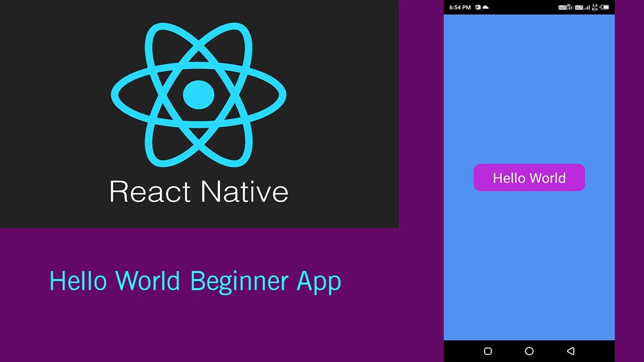 Hello World with Background Color Changing Mobile App Using React Native -  YouTube