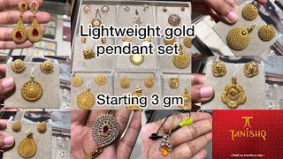 TANISHQ GOLD JEWELLERY DESIGN WITH PRICE ||gold pendant set