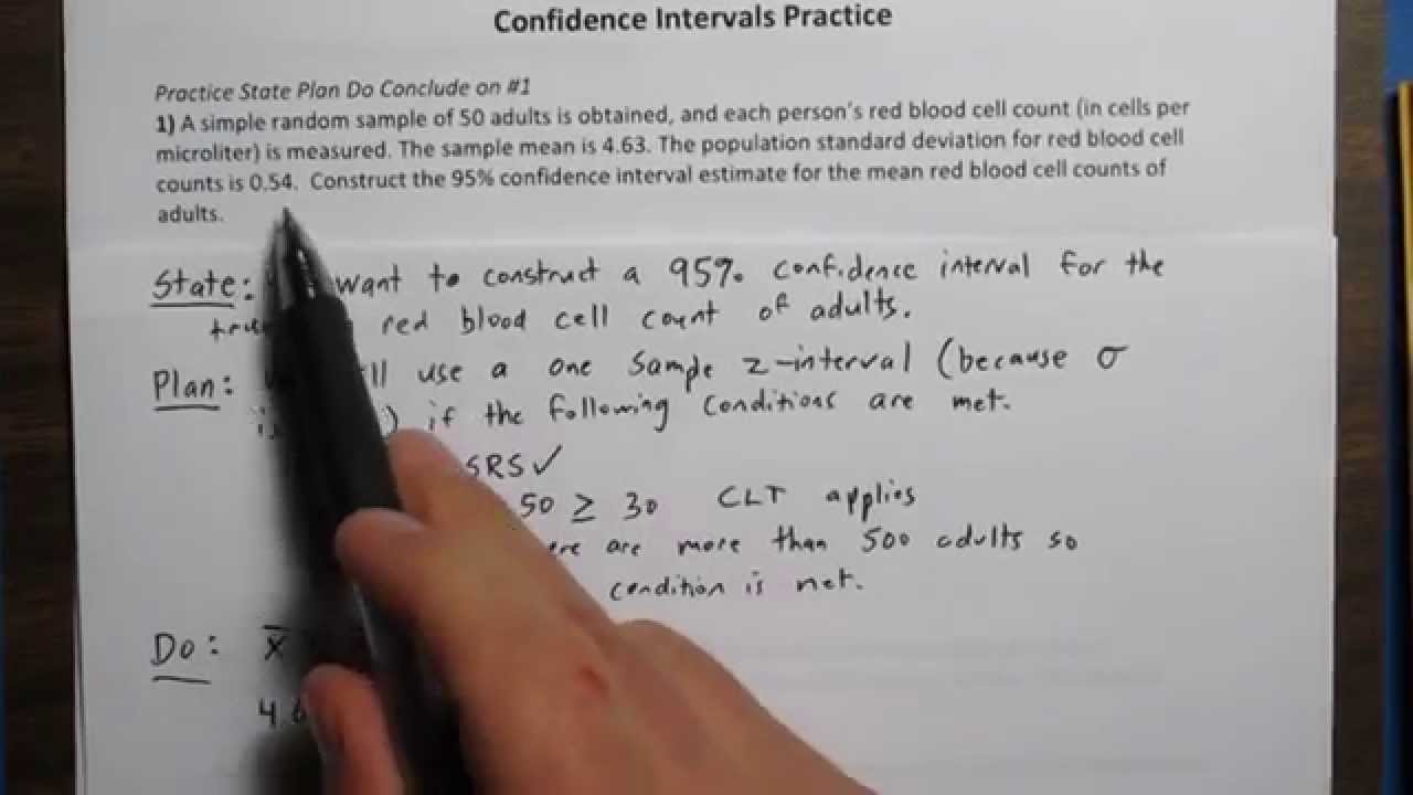 Confidence Intervals Practice Problem 20