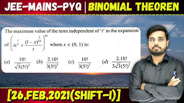 The maximum value of the term independent of 