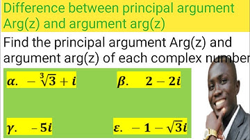 Difference between argument and principal argument