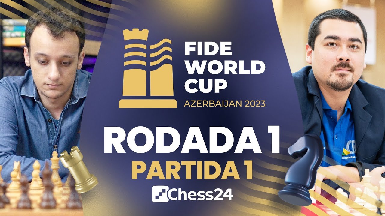 Copa do Mundo de Xadrez 2023 – Rodada 1.1 / Fier, Supi, Evandro, Yago,  Julia, Kathie / VAMO, BRASIL! em 2023