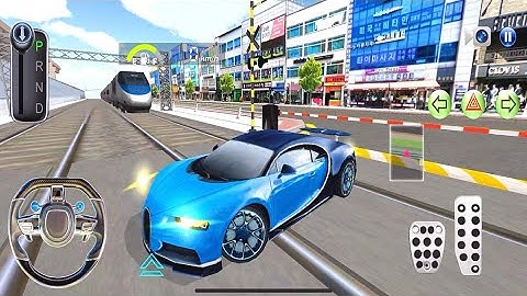 Crazy New Bugatti Chiron Vs Bullet Train-3D Driving Class-IOS Android Gameplay